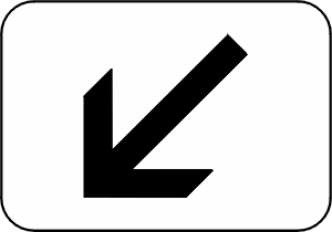 Indicates the lane that the sign above applies to. Arrow can point ...