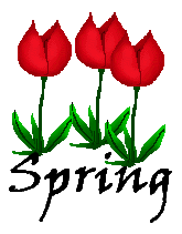 Spring Clip Art - Red Tulips - Spring Titles