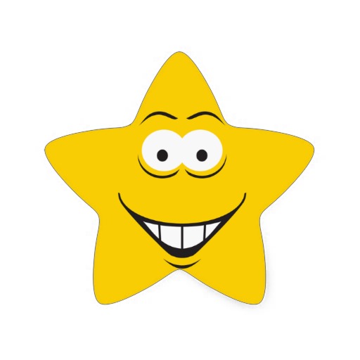 Star Smiley Face Stickers from Zazzle.
