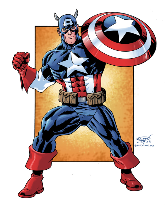 Captain America Commission Color//Scott Cohn/C/ Comic Art ...