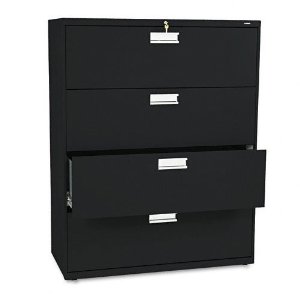 Black HON 600 Series 42" 4 Drawer Lateral Metal Filing ...