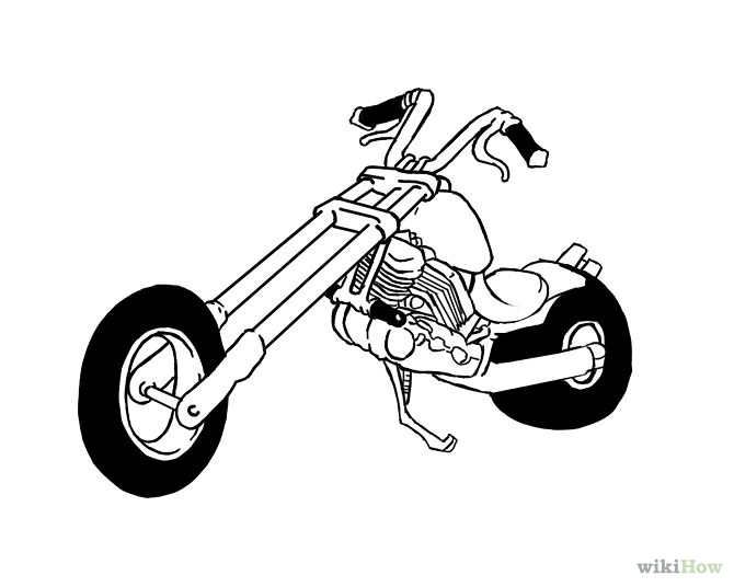 Line Drawing Motorcycle : Motorcycle line drawing clipart best