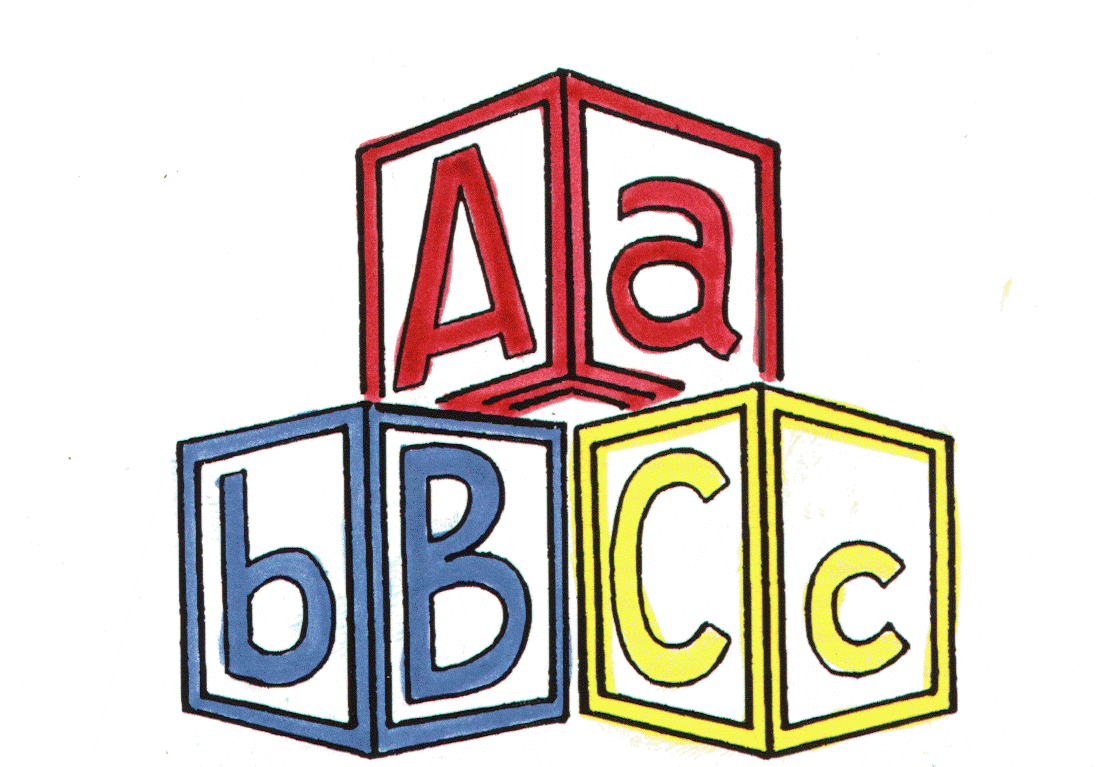Alphabet building blocks clipart