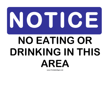 5 Best Images of Free Printable No Eating Or Drinking Signs - No ...