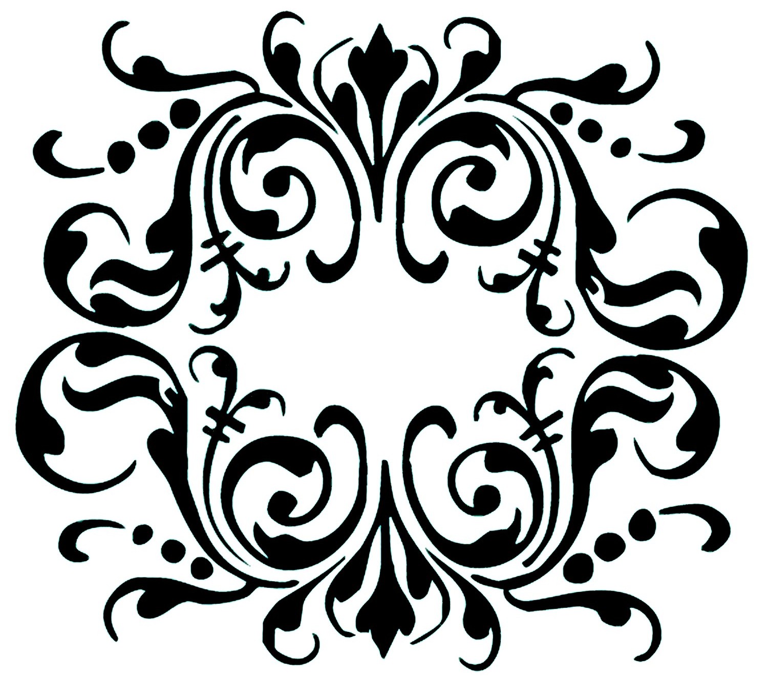 Flower Design Pattern Black And White Clipart Best Ornamental ...