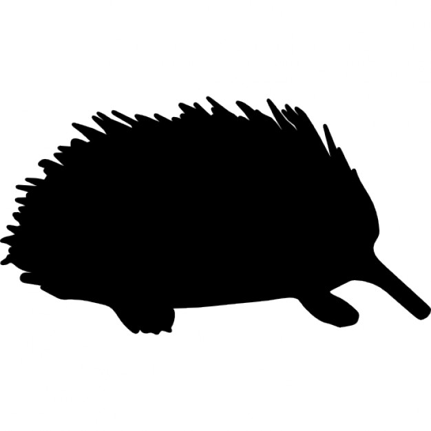 Echidna mammal animal side view shape Icons | Free Download
