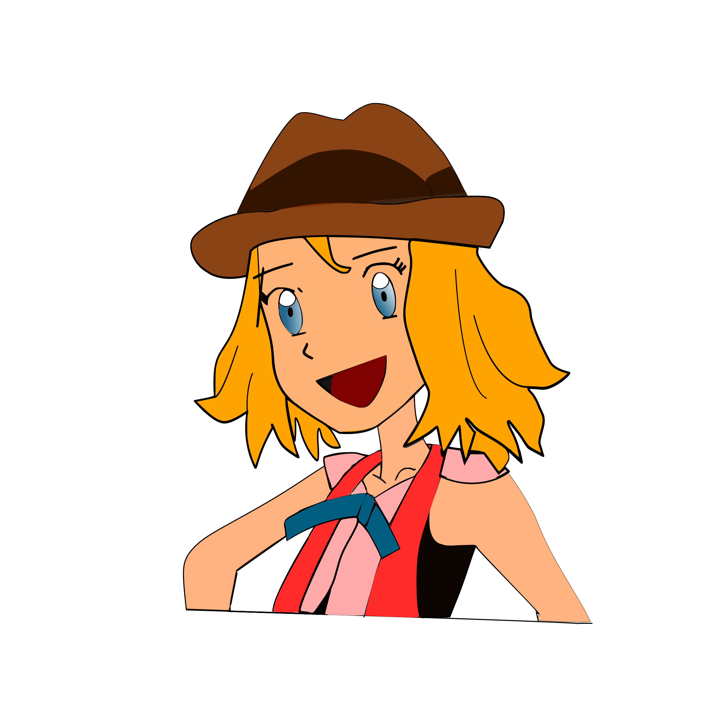 Cartoon Girl in Cowboy Hat vector clipart - Free Public Domain ...