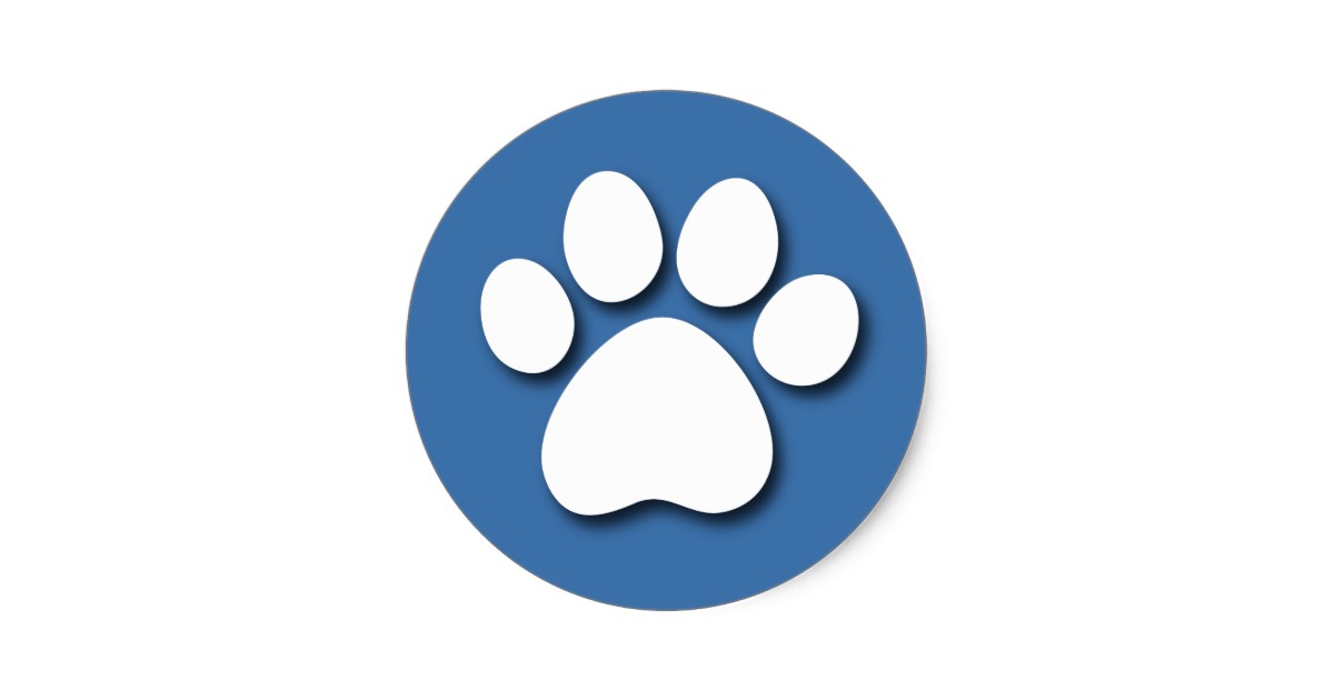 Blue Dog Paw Stickers | Zazzle