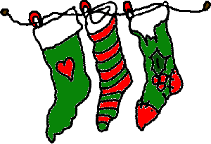 Hanging Christmas Stockings Clipart