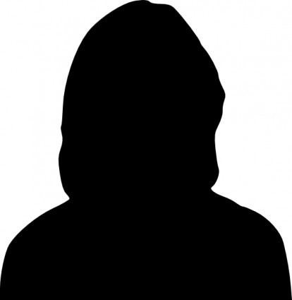 Female silhouette clipart of black
