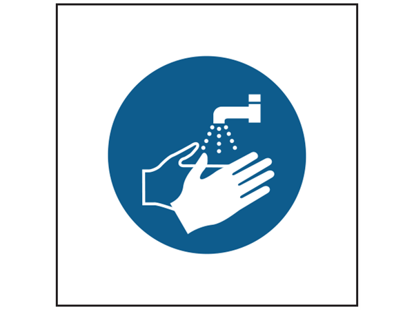 Wash your hands symbol safety sign. | MS1600 | Label Source