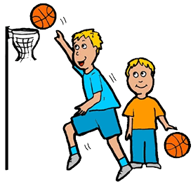 Family playing basketball clipart