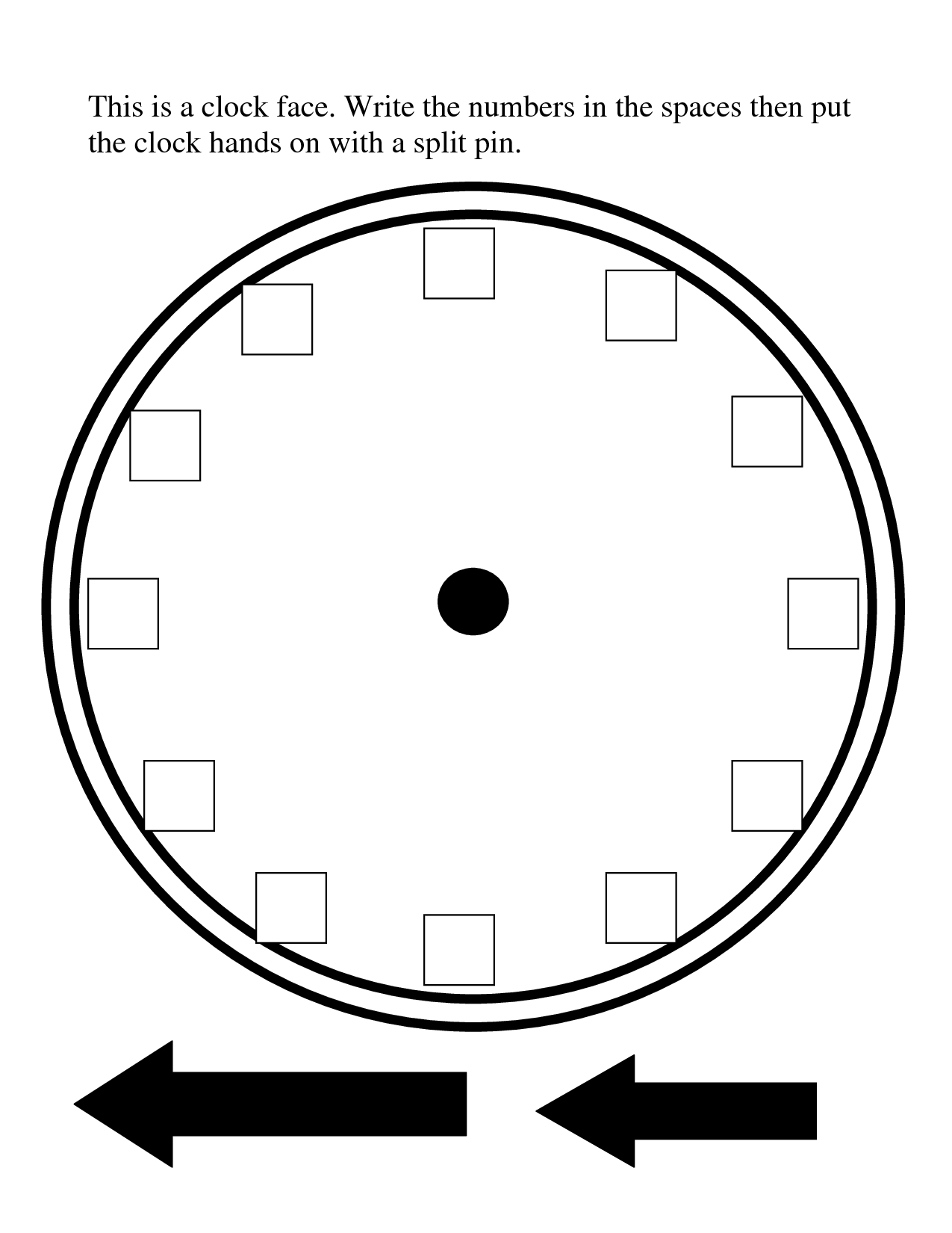 Free Printable Analogue Clock Worksheets