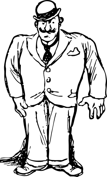 657 views Clothing Man Wearing Bowler Hat clip art Free Vector