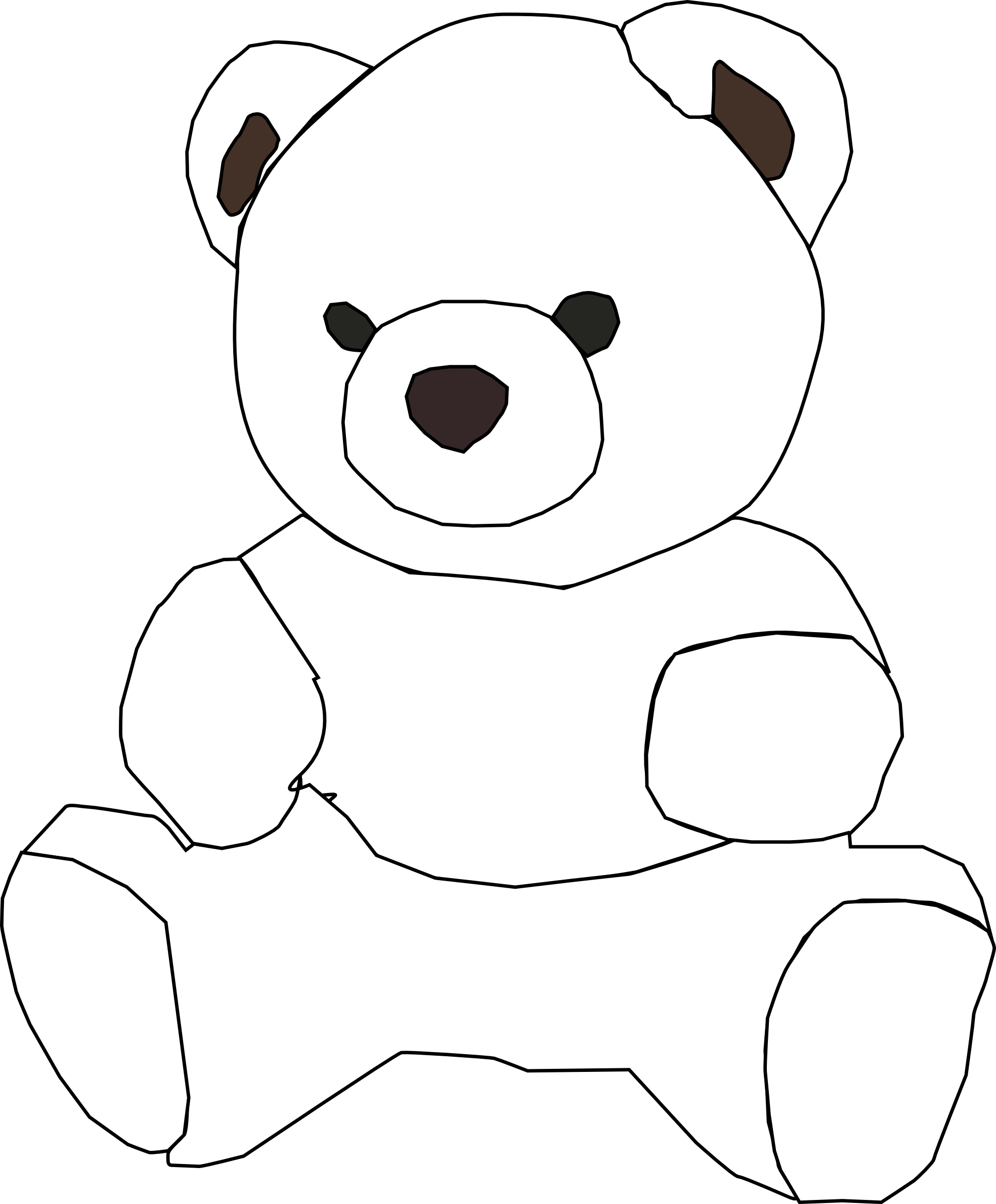 free black and white teddy bear clip art - photo #6