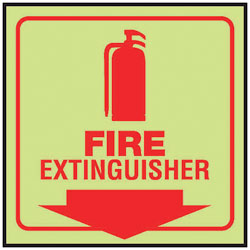 Fire Extinguisher Glow-In-The Dark Projecting Wall Sign - GEMPLER'S