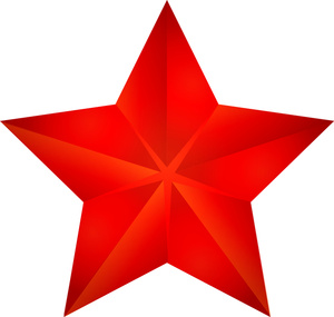 Star Clipart Image - A red star Christmas tree topper