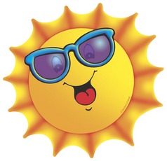 Smiling sun with sunglasses clipart