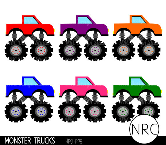 Monster trucks clipart