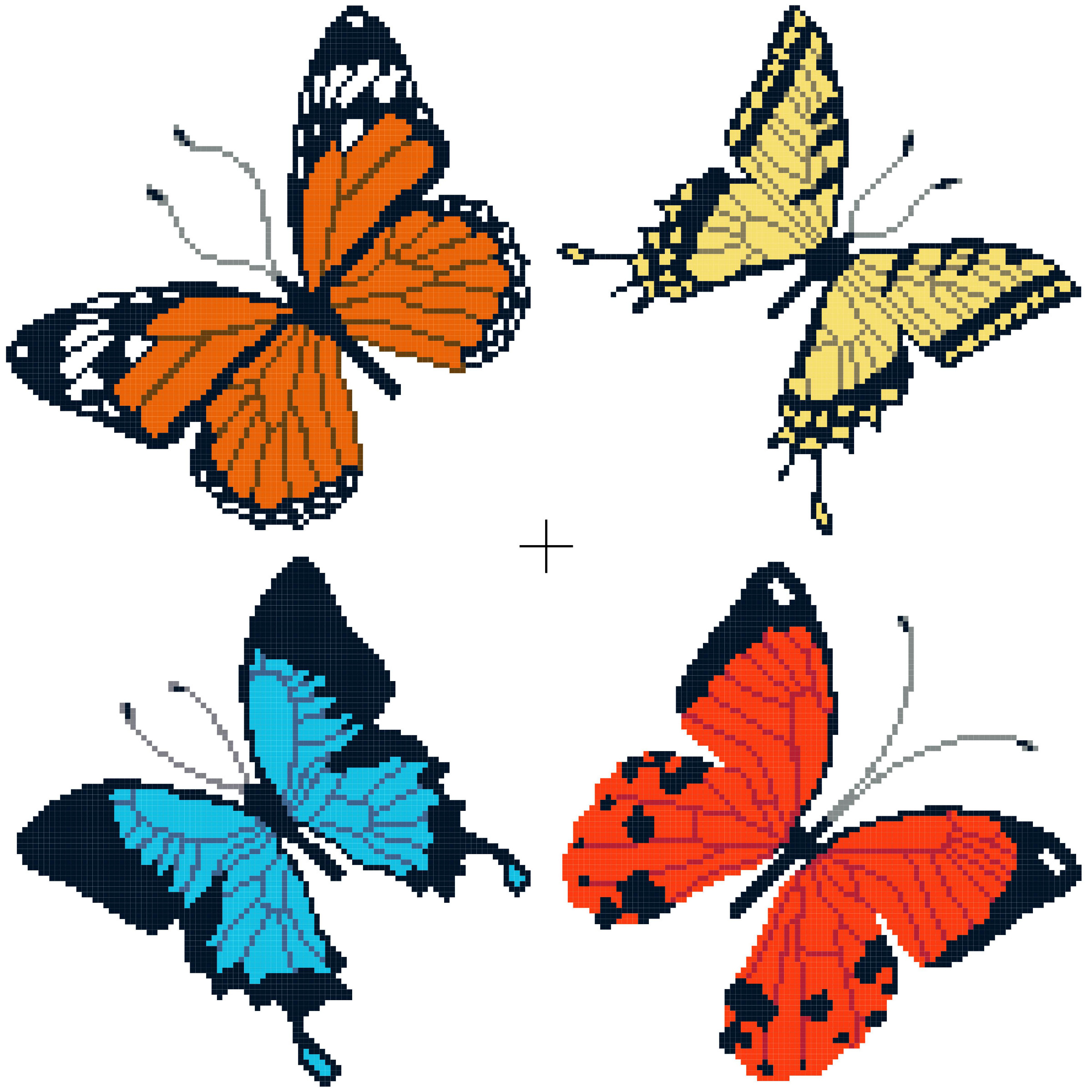 Butterflies. Free cross stitch pattern | Better Cross Stitch