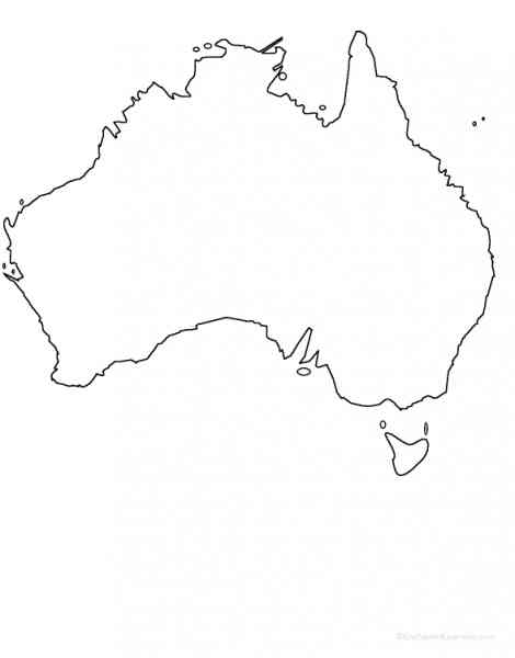 A Blank Map Of Australia - HolidayMapQ.com Â®
