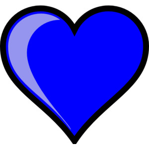Cute heart clipart blue