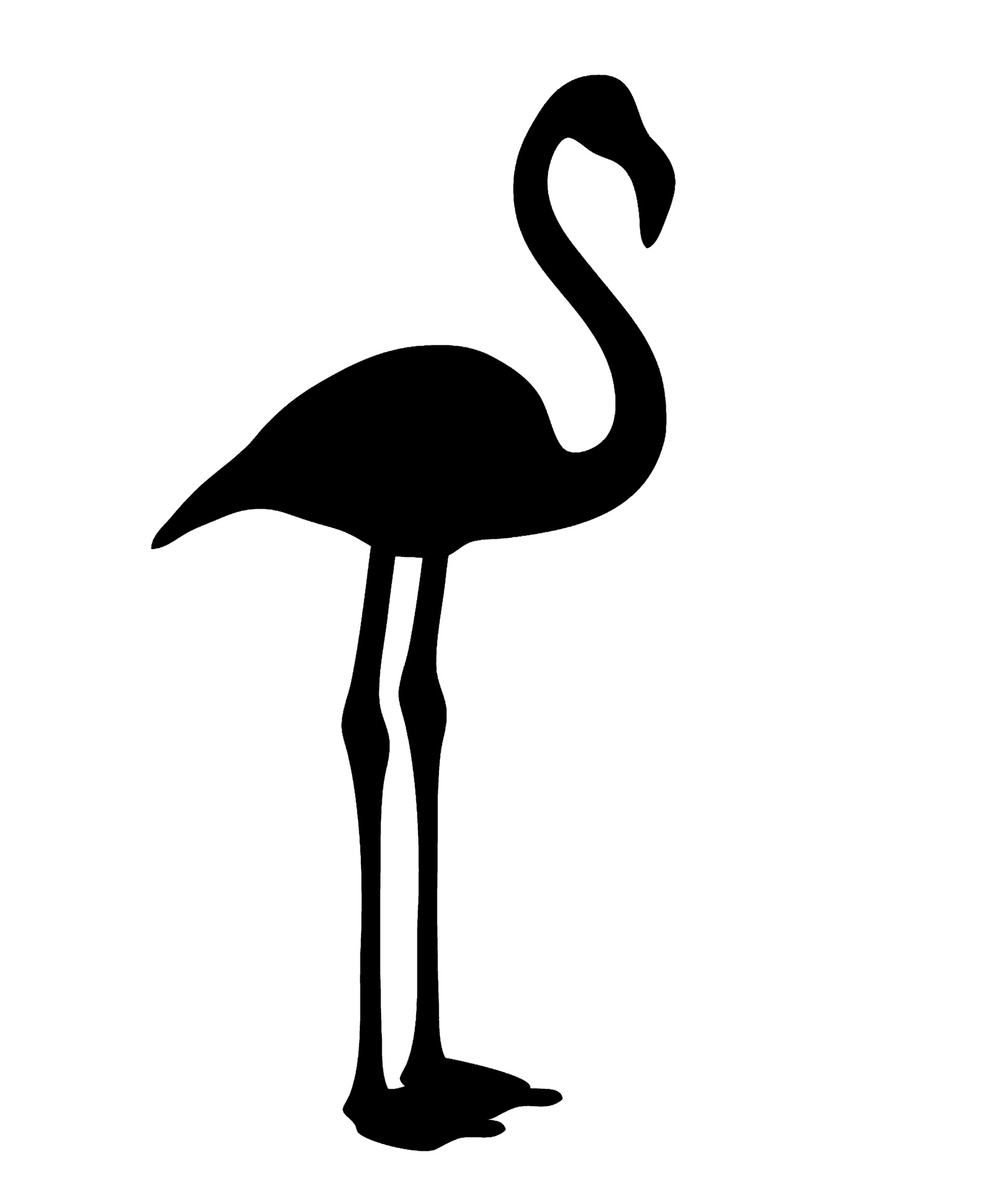 black and white flamingo clipart