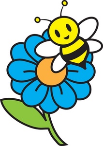 Flower and bee clipart