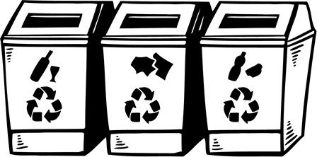 Recycling clipart black and white