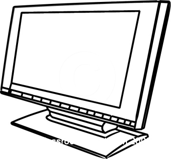 Computer screen clipart black and white