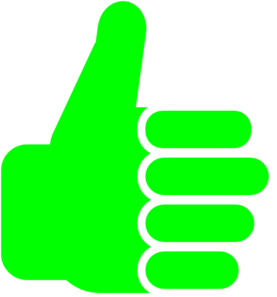 Green thumbs up clipart