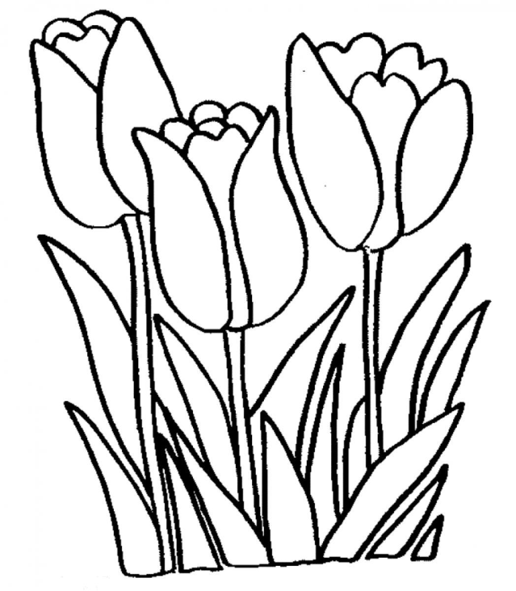 Tulip black and white clipart - ClipartFox