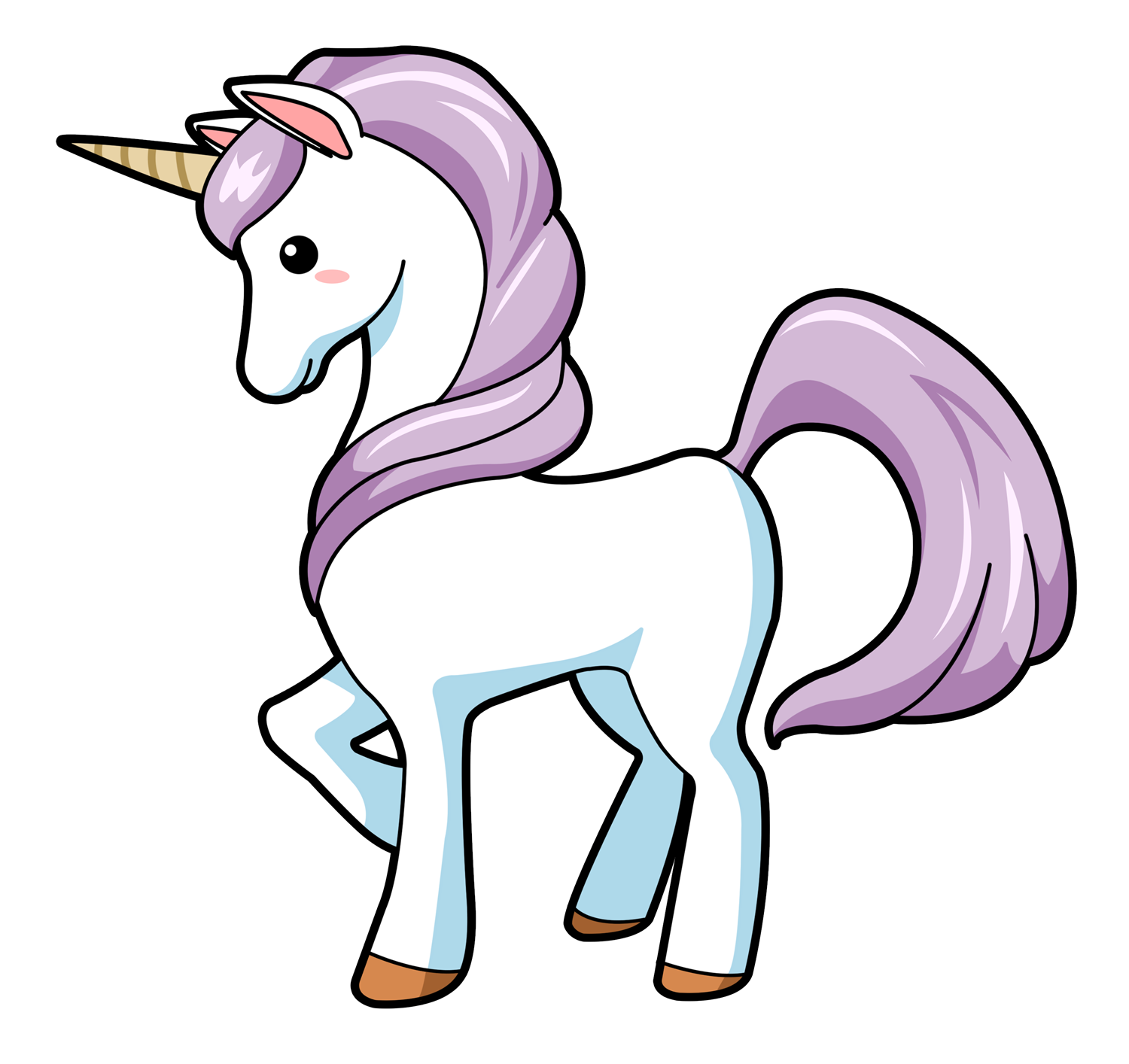 Free cartoon unicorn clipart