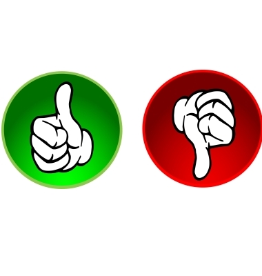 Thumbs up thumbs down clipart