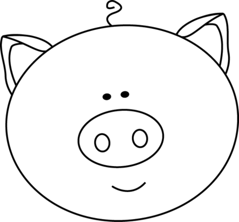 Pig Face Outline Clipart - Free to use Clip Art Resource