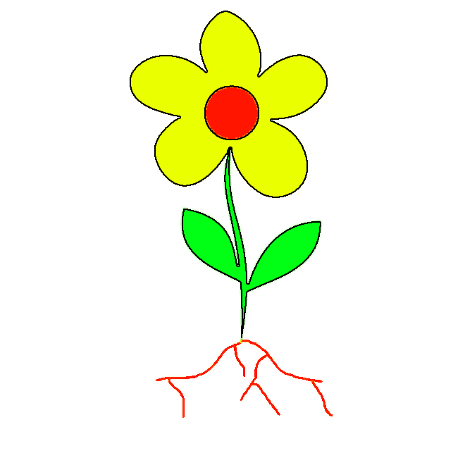 Flower With Roots Clipart