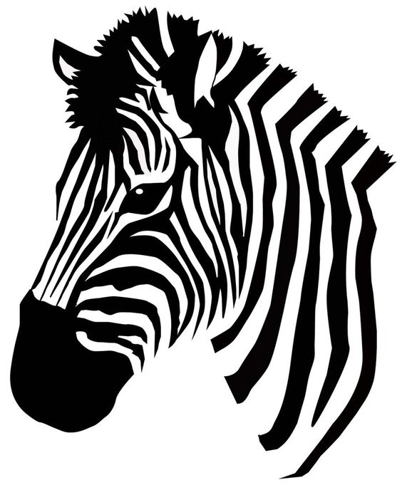 Zebra face outline clipart