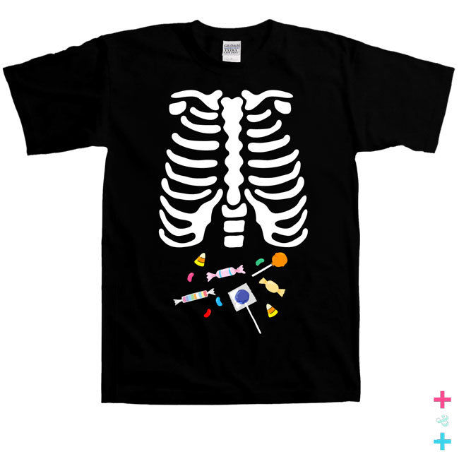 Skeleton Ribcage Candy Xray Halloween T-shirt Tshirt Tee Shirt ...