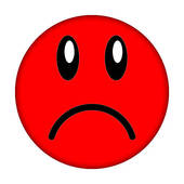 Red sad face clipart