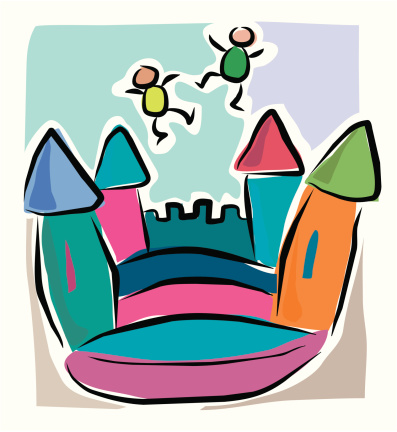 Drawing Of The Bounce House Clip Art, Vector Images ...