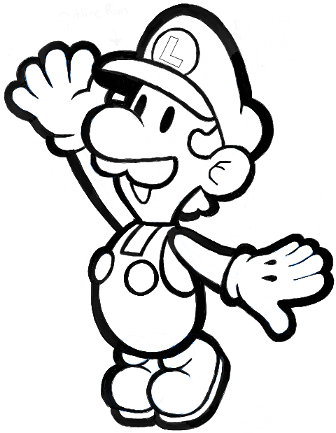 How to Draw Paper Luigi from Paper Mario Step by Step Drawing ...