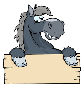 Horse Cartoon Clipart Image - Cartoon Horse Character Over a Blank ...