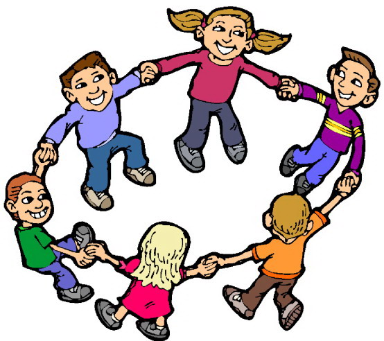 Children playing together clipart