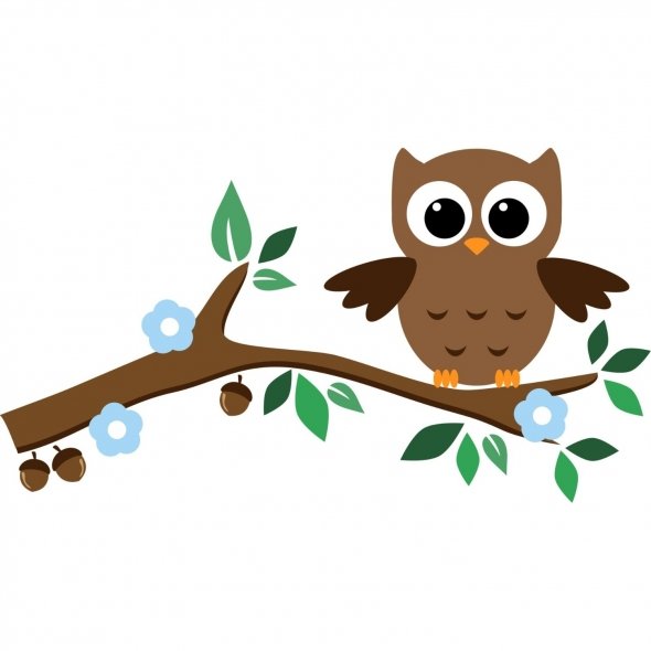 Owl in tree clip art