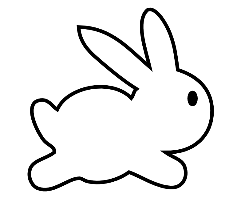Easter bunny clipart black and white