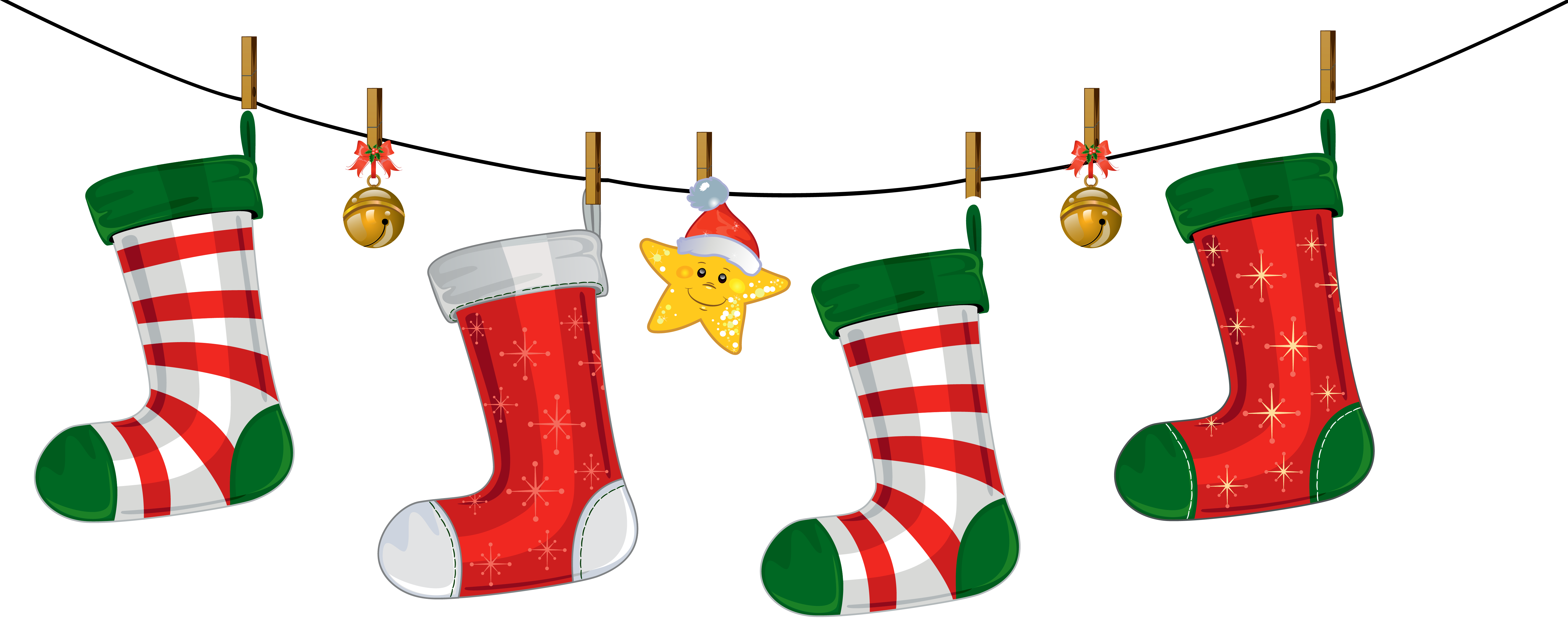 Transparent Christmas Stockings Decoration PNG Clipart