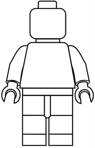 Lego man black and white clipart