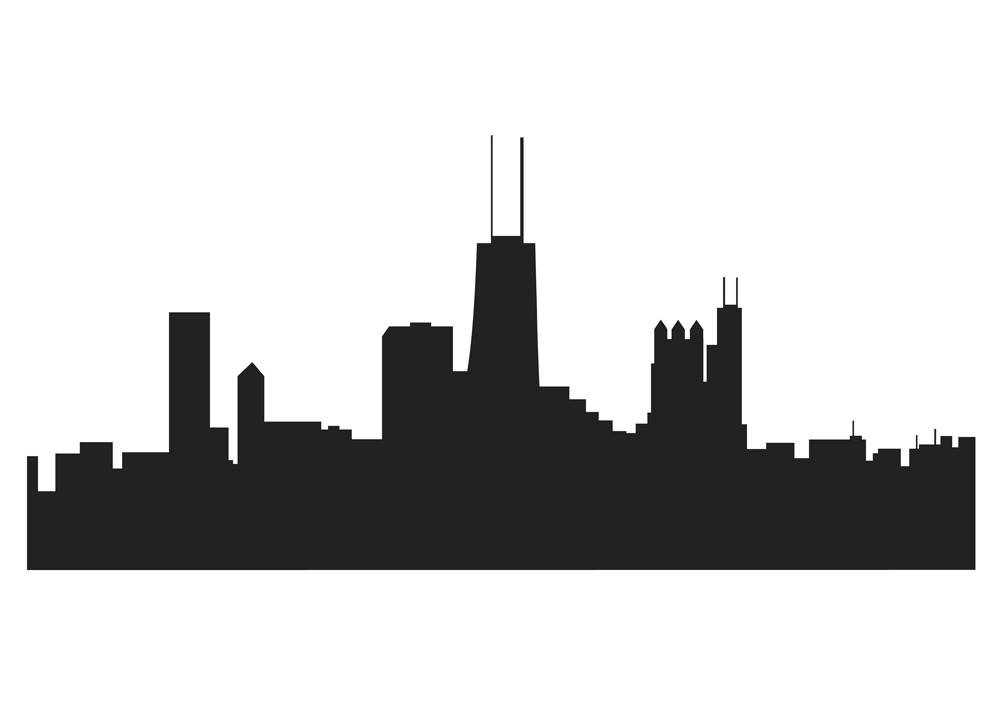 Chicago skyline silhouette clip art