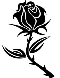 Rose Clip Art Black And White - Free Clipart Images