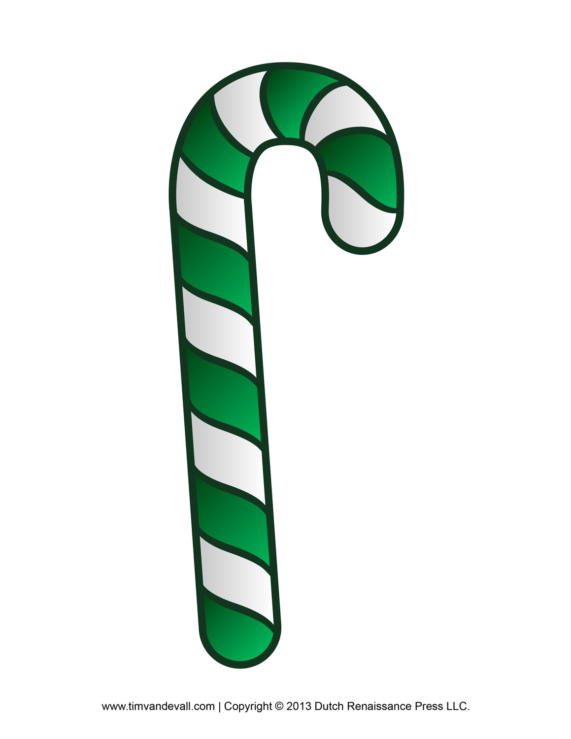 Candy Cane Black And White Clipart